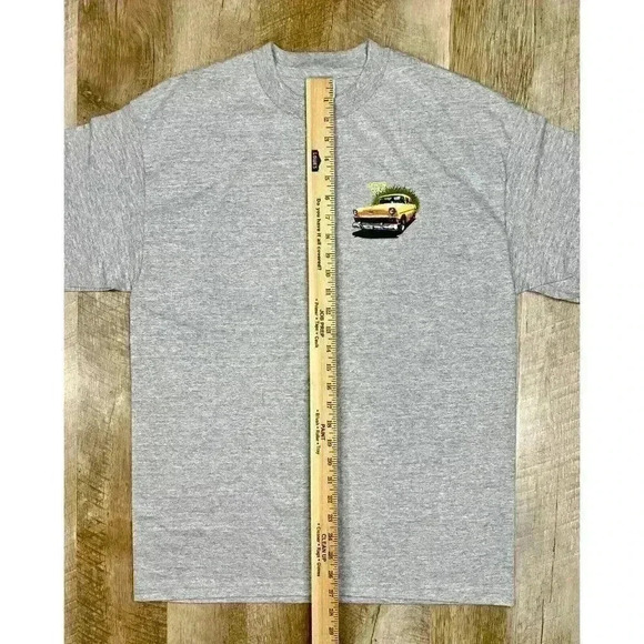 ‘56 Chevy Bel-Air Shirt Mens Large Gray Official GM Product 1956 Short Sleeve - Picture 7 of 9